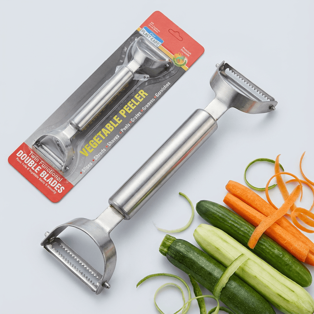 Multifunctional Stainless Steel Vegetable Peeler (Twin Double Blades)