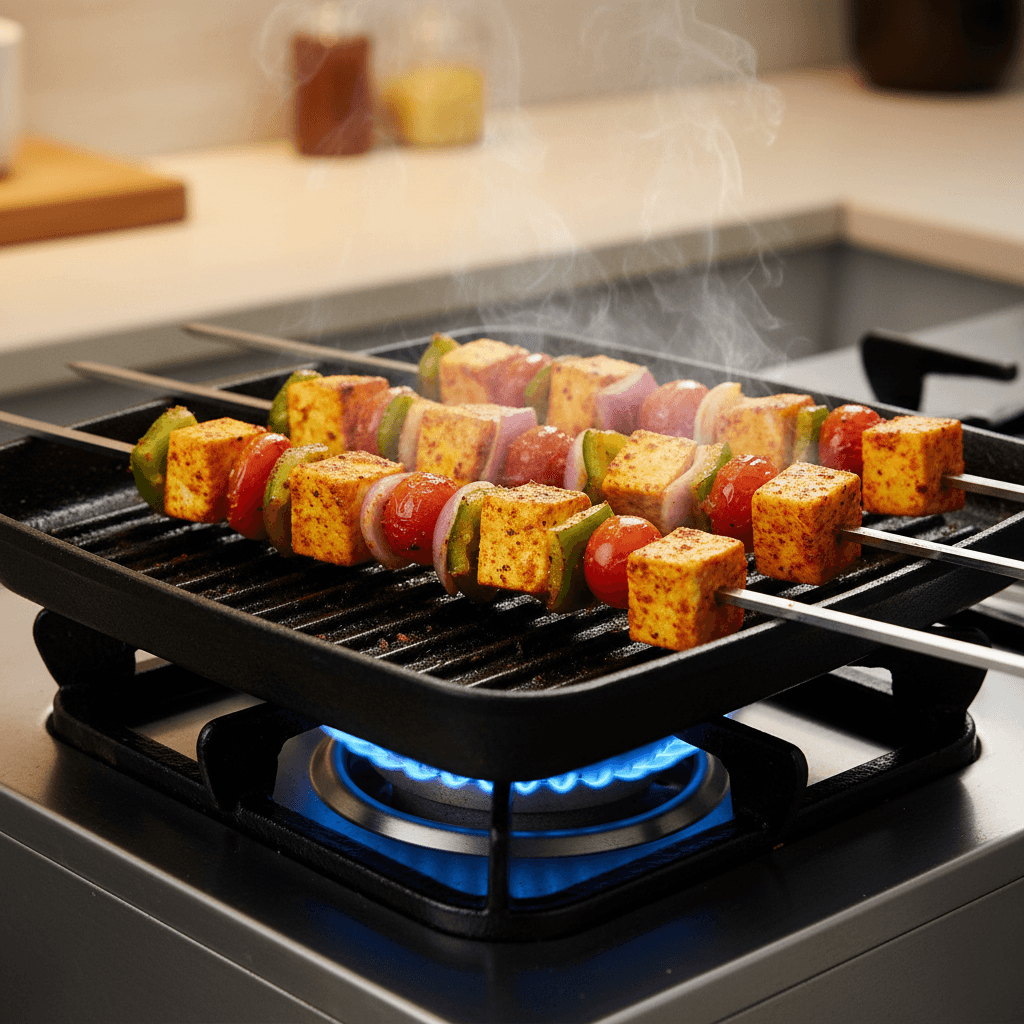 Stainless Steel BBQ Skewers with Wooden Handle (Set of 2)